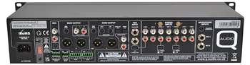 2 Zone Installation Mixer with 4 Dual Stereo Channels + 2 Mic Inputs